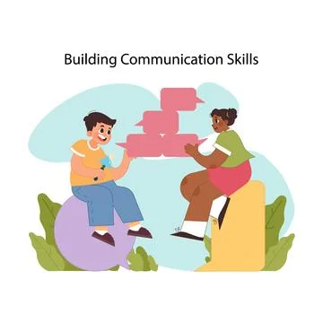 Communication skills concept. Flat vector illustration 스톡 일러스트
