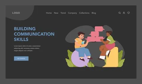 Communication skills concept. Flat vector illustration 스톡 일러스트
