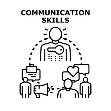 Communication skills vector concept conveying sharing ideas Illustrazione stock