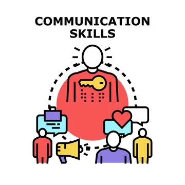 Communication skills vector concept conveying sharing ideas Stock Illustration