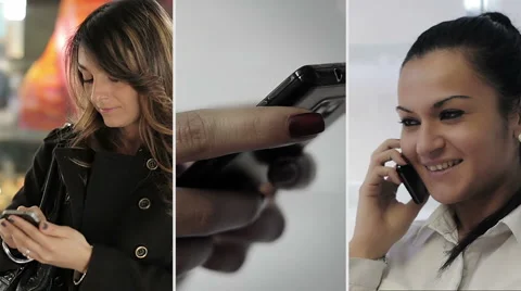 Communication with smartphone, composition Video stock 47694848