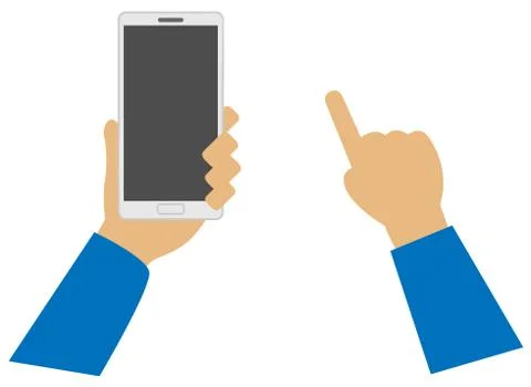 Communication smartphone hand hold screen technology illustration touch Illustrazione stock
