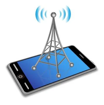 Communication on Smartphone Screen Stock Illustration