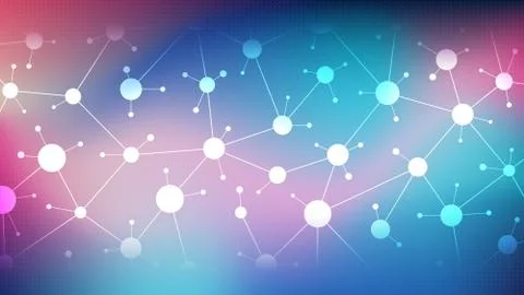 Communication social network on a colored background, abstract social network Stock Illustration