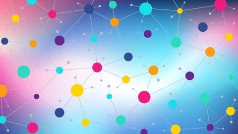 Communication social network on a colored background, abstract social network Stock Illustration