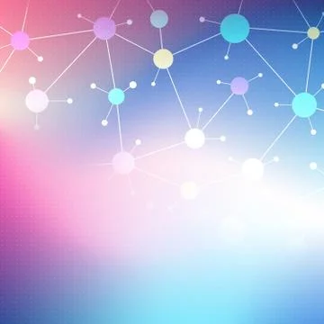 Communication social network colored light background, abstract social network Stock Illustration