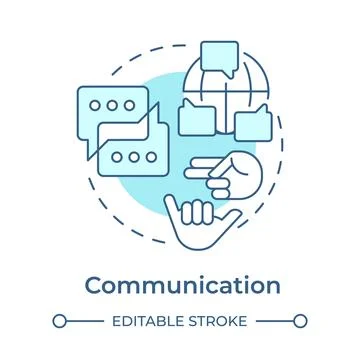 Communication soft blue concept icon Stock Illustration