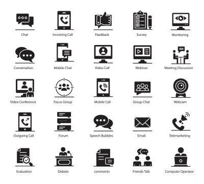 Communication Solid Vectors Pack Stock Illustration