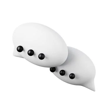 Communication speech bubbles high quality 3D render illustration. Social media Stock Illustration