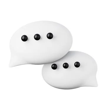 Communication speech bubbles high quality 3D render illustration. Social media Illustrazione stock