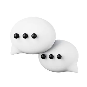 Communication speech bubbles high quality 3D render illustration. Social media Illustrazione stock