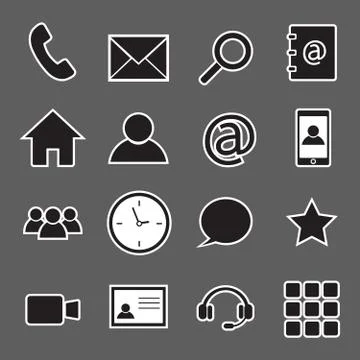 Communication sticker icons Stock Illustration