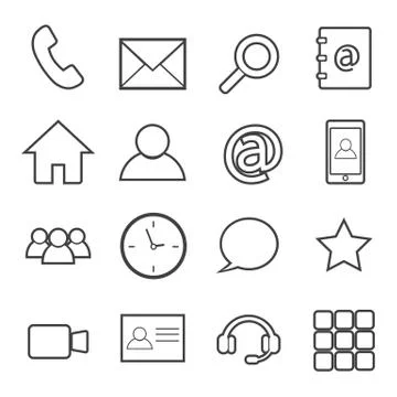 Communication sticker icons Stock Illustration