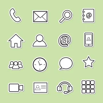 Communication sticker icons Stock Illustration