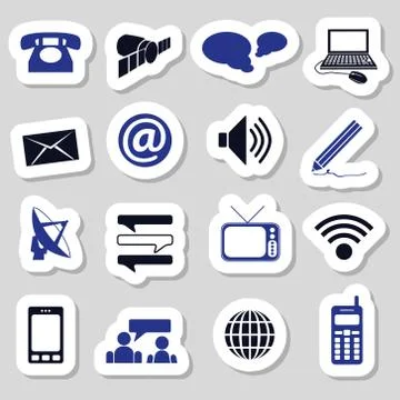 Communication stickers Stock Illustration