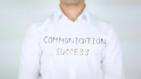 Communication Success, Man Writing on Glass Stock Footage