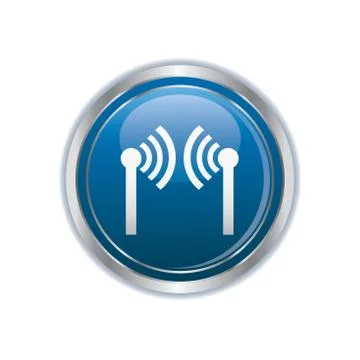 Communication symbol on silver button Stock Illustration