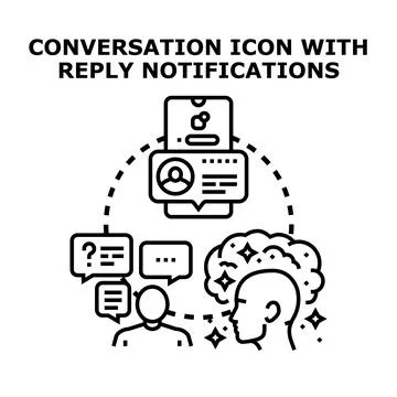 Communication system generating chat messages and notification alerts Stock Illustration