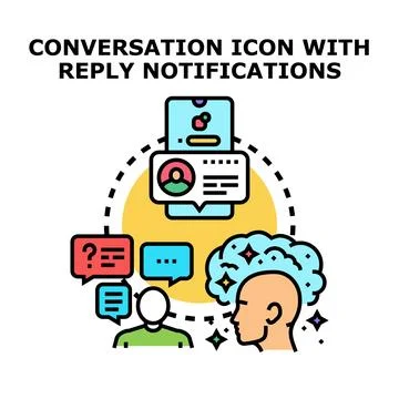Communication system generating chat messages and notification alerts Stock Illustration