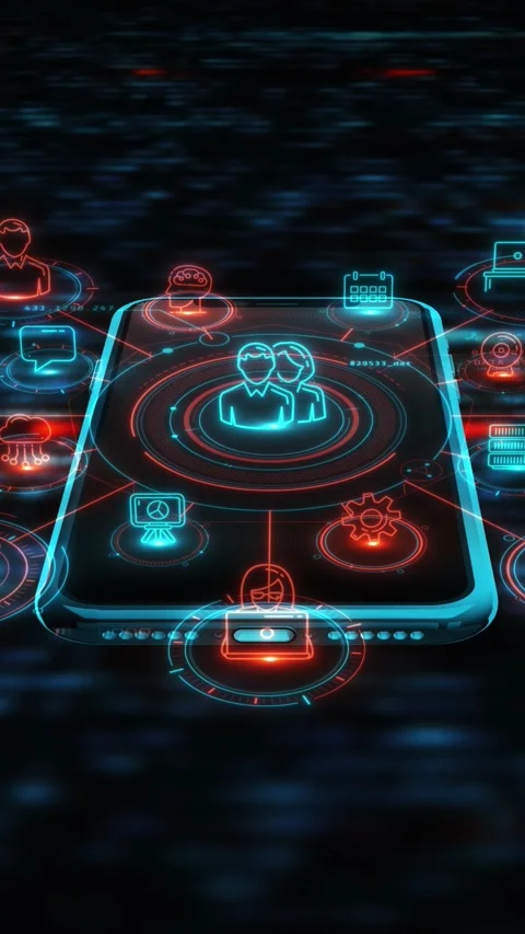 Communication of a team of colleagues via smartphone. Stock Footage 322066983