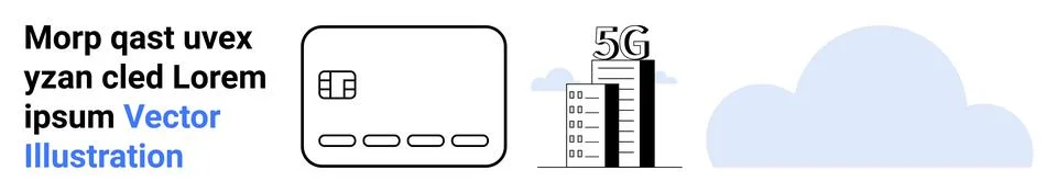 Communication technology, 5G network, cloud computing, digital infrastructure Stockillustratie