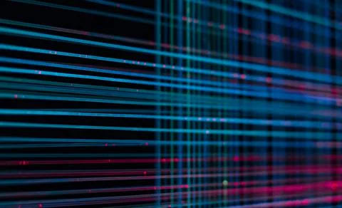 Communication technology concept, fiber optic light lines. Stock Photos