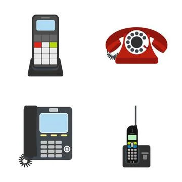 Communication technology evolution with different telephone types Illustrazione stock
