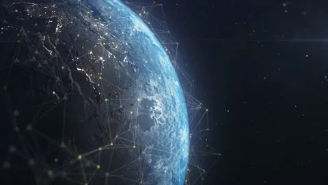 Communication technology global network. Global world network and Stock Footage 194684490