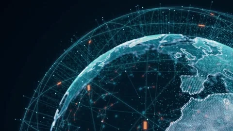 Communication technology global world network. Digital Data transfer Modern Vídeos de archivo 334652588