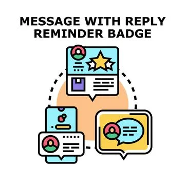 Communication technology reminding concept sending important messages Illustration