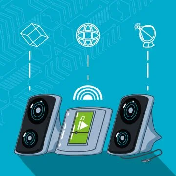 Communication technology set gadgets Stock Illustration