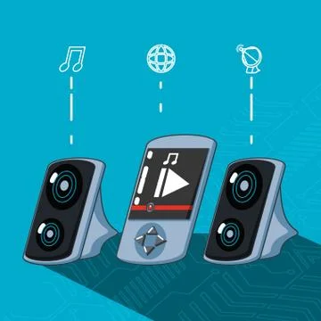 Communication technology set gadgets Stock Illustration