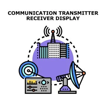 Communication technology transmitting receiving data information network Stockillustratie