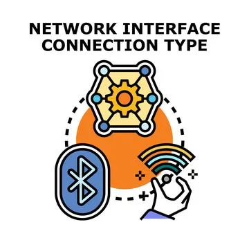 Communication technology types for modern network systems Stock Illustration