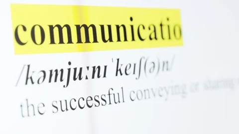 Communication Text Macro Shot Highlighted in Yellow Color On Computer Screen Stock Footage 123224222