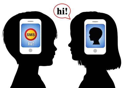 Communication with Text Messages Stock Illustration