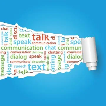 Communication text under paper Stock Illustration