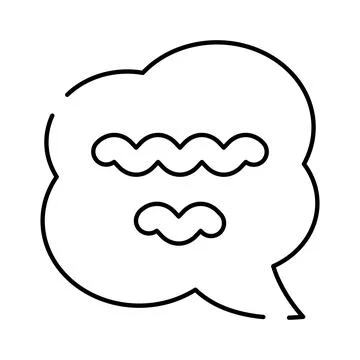 Communication thought bubble with ocean waves outline Illustrazione stock