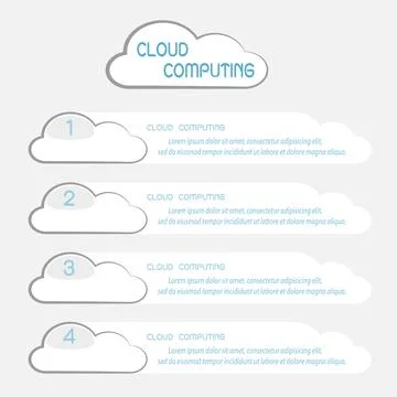Communication through cloud computing info graphics Stockillustratie