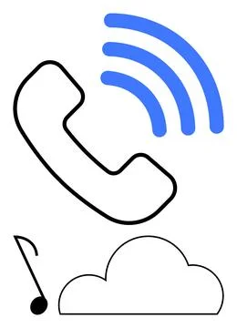 Communication through Cloud Technology and Data Connectivity Stock Illustration
