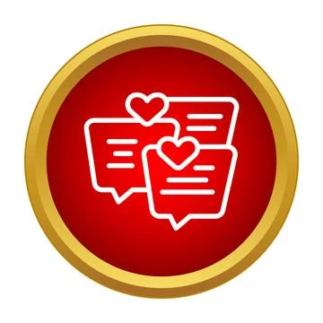 Communication through heart speech bubbles on red background 스톡 일러스트