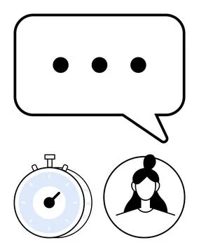 Communication, time tracking, productivity, online conversation, messaging, d 스톡 일러스트