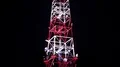 Communication tower antenna with night illumination HD Footage