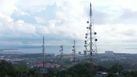 Communication tower with antennas. Stock Footage 151564931