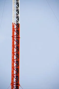 Communication Tower on blue sky background Фото