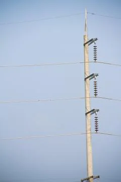Communication Tower on blue sky background Stock Photos