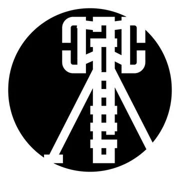Communication tower broadcasting signal icon transmitting information Stock Illustration