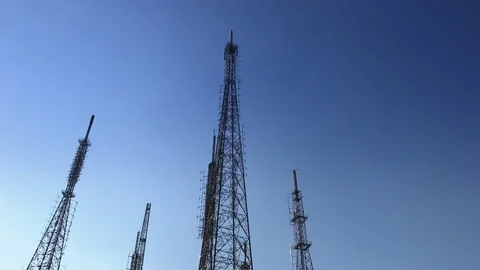 Communication Tower Broadcasting, Telecommunication and Cell Stock Footage 81623266