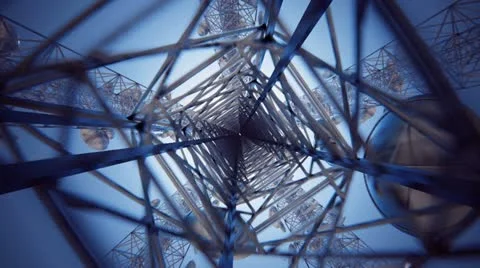 Communication tower, Broadcasting, telecommunication, wireless antenna, cell. Stock Footage 21363901