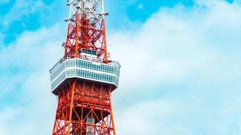 Communication Tower communication tower broadcasting tower observation deck Stock Photos